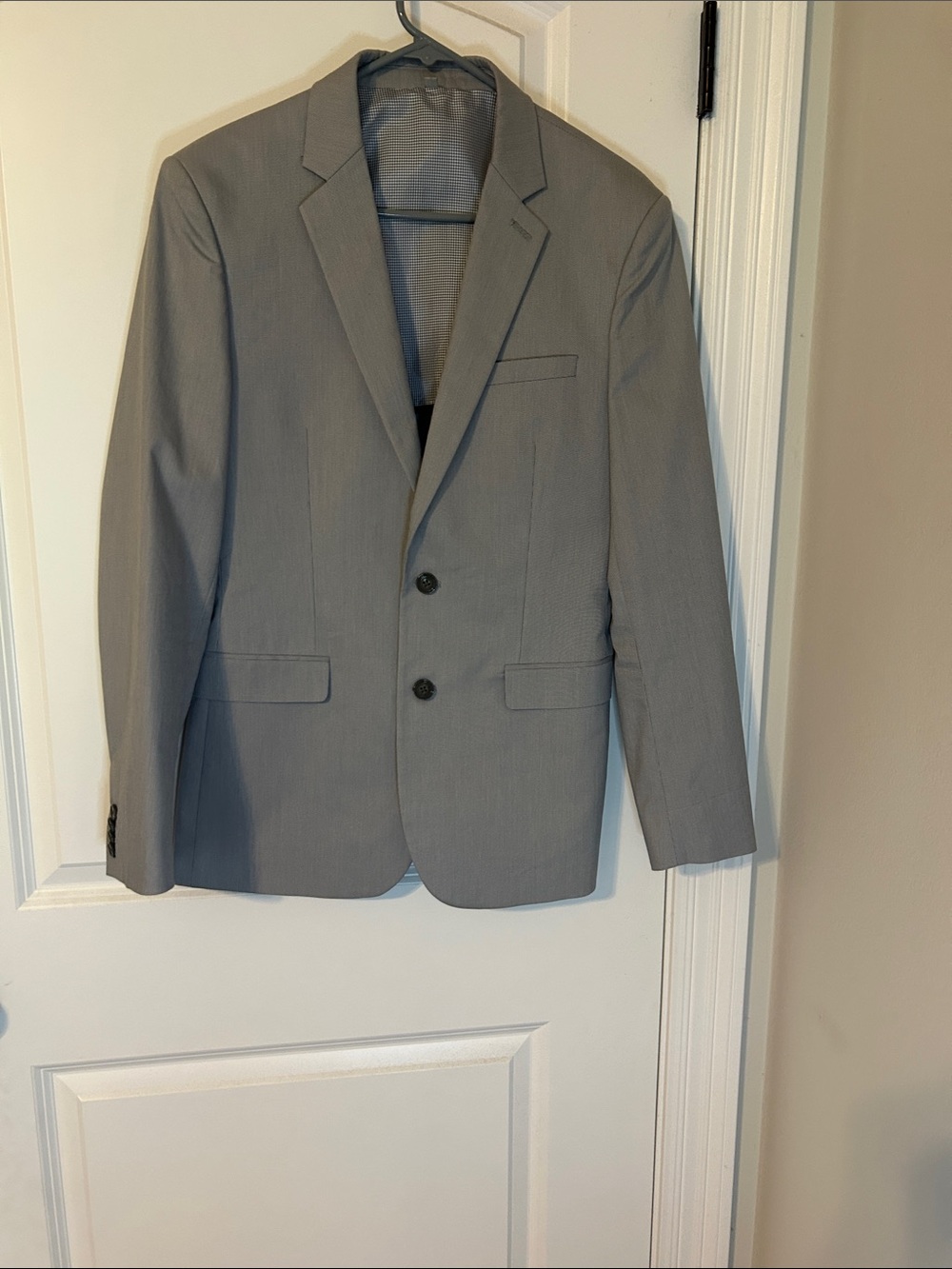 Express Light Gray Two-Button Men's Blazer
